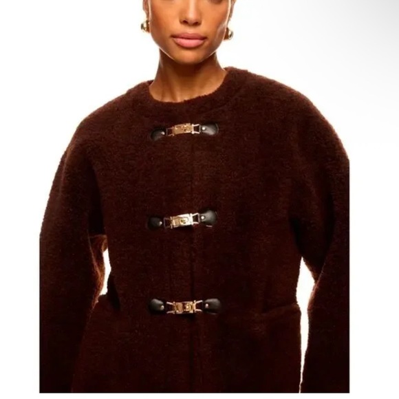 Maje Rich Brown Teddy Jacket! NWOT 36/US4 - Picture 5 of 12
